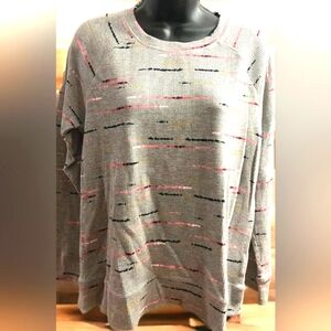 Multi colored waffled long sleeve top, NEW